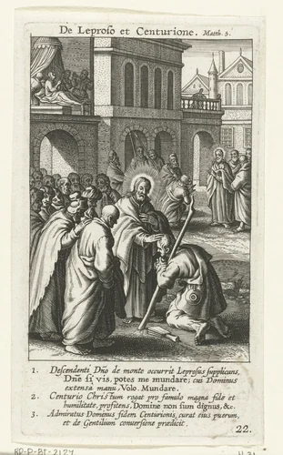 Christus geneest de knecht van de centurio van Kaparnaüm by Boëtius Adamsz. Bolswert, print, 1590-1622