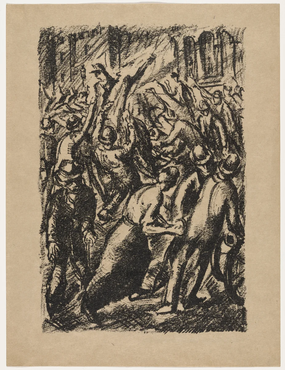 Commune (Kommune) (plate, loose leaf) from the periodical Das Kunstblatt, vol. 2, no. 7 (Jul 1918) by Max Gubler, print, 1918