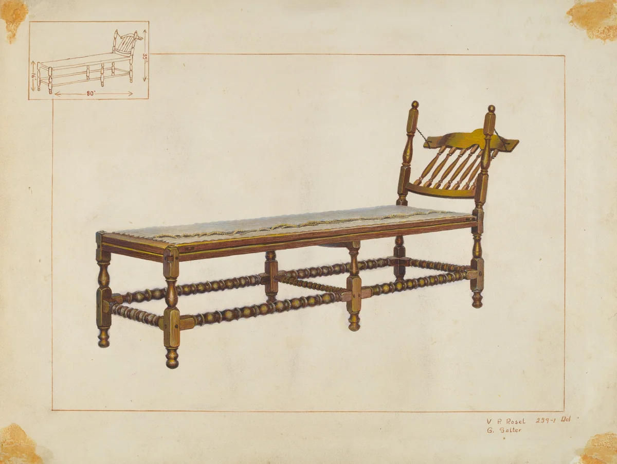 Daybed by Gordon Saltar
Vincent P. Rosel, index of american design, 1938