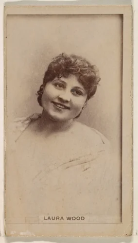 Laura Wood, from the Actresses series (N245) issued by Kinney Brothers to promote Sweet Caporal Cigarettes by Kinney Brothers Tobacco Company, photograph, 1890