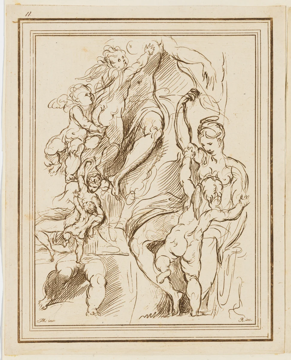 Study of Venus and Cupid, from Prove di Vari Rami Inediti [...] by Francesco Rosaspina, print, 1780-1841