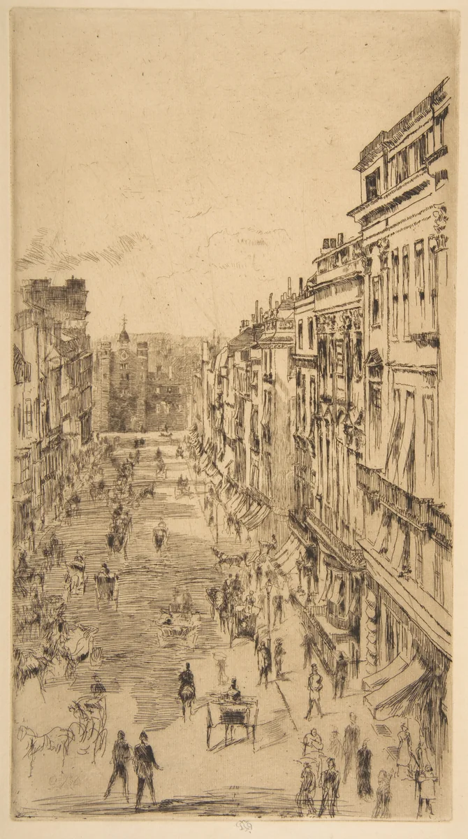 St. James's Street by James McNeill Whistler, print, 1878