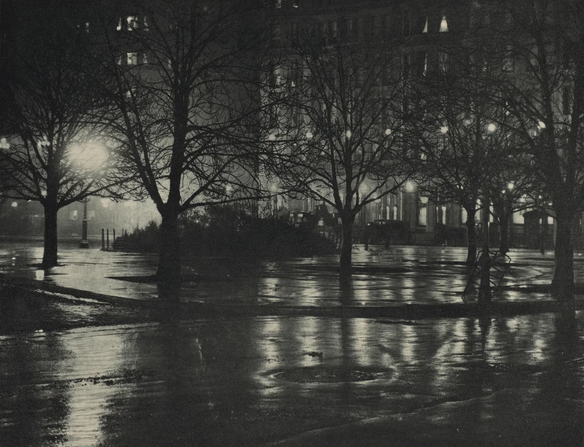 Reflections: Night—New York by Alfred Stieglitz, photograph, 1897