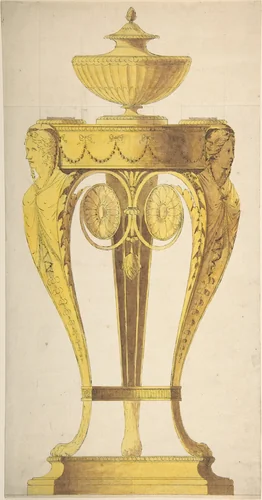 Design for a torchere or perfume burner by Henry Holland, drawing, 1765-1806