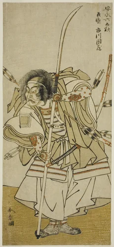 The Actor Ichikawa Danzo IV as Taira no Tomomori in the Play Yoshitsune Sembon-zakura, Performed at the Nakamura Theater in the Eighth Month, 1777 by Katsukawa Shunsho (勝川 春章), print, 1772-1782