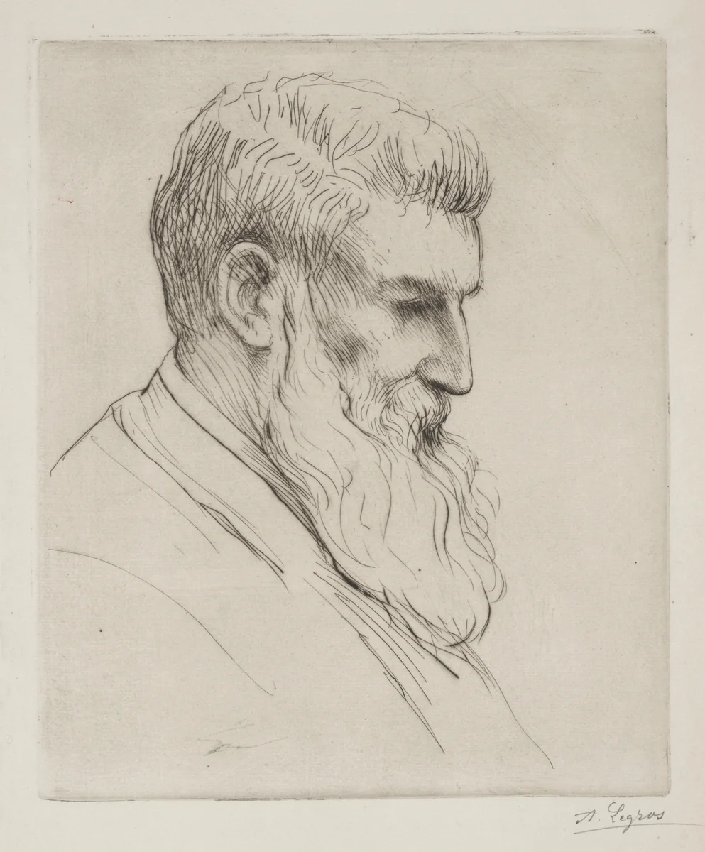 Portrait of Craibe Angus by Alphonse Legros, print, 1857-1911
