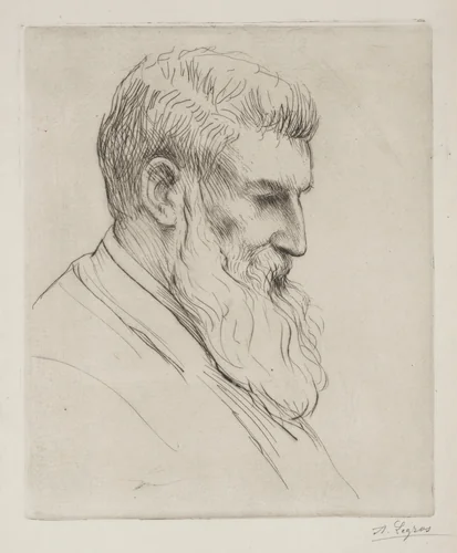Portrait of Craibe Angus by Alphonse Legros, print, 1857-1911