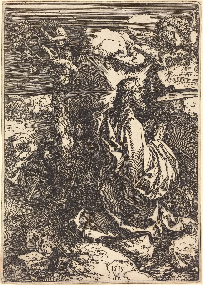 Christ on the Mount of Olives by Albrecht Dürer, print, 1515