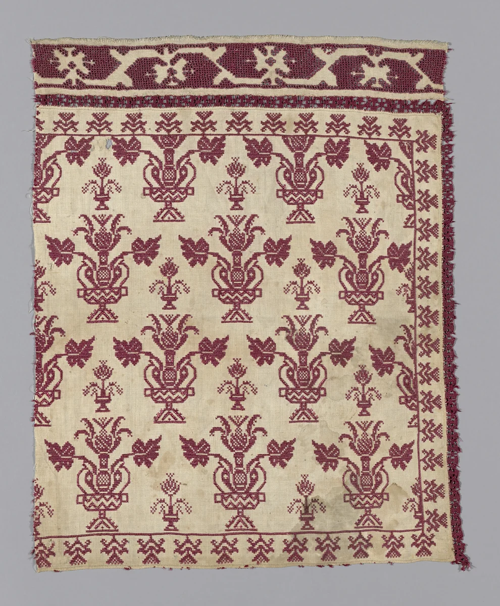 Pillow Cover (Incomplete) by Italy, textile, 1601-1650