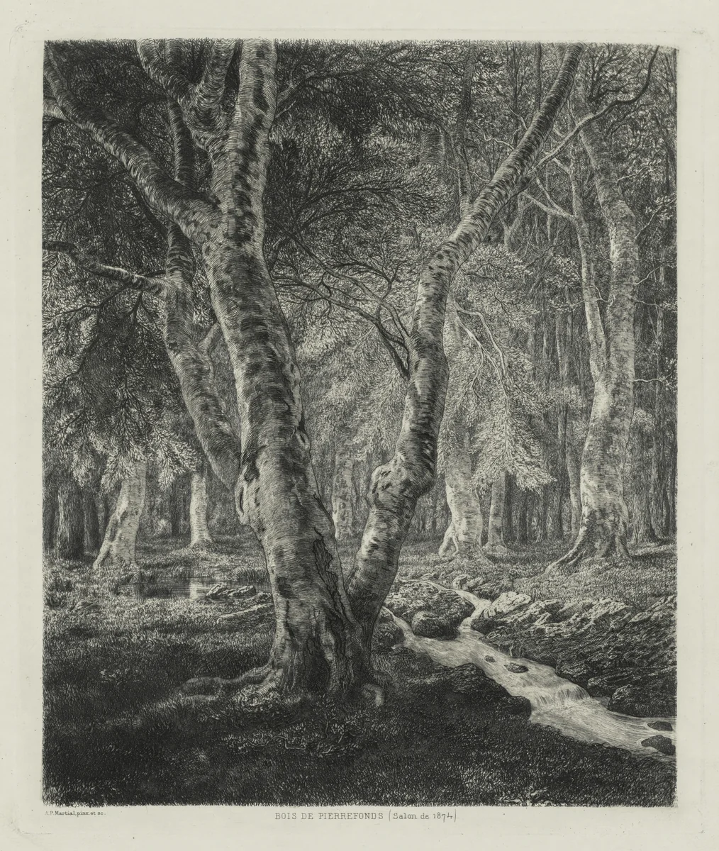 Bois de Pierrefonds by Adolphe Potémont, print, 1874