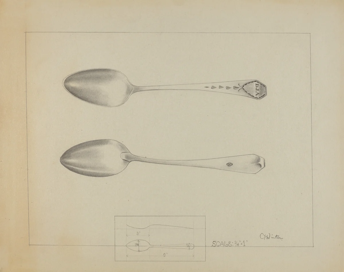 Silver Spoon by Charlotte Winter, index of american design, 1936