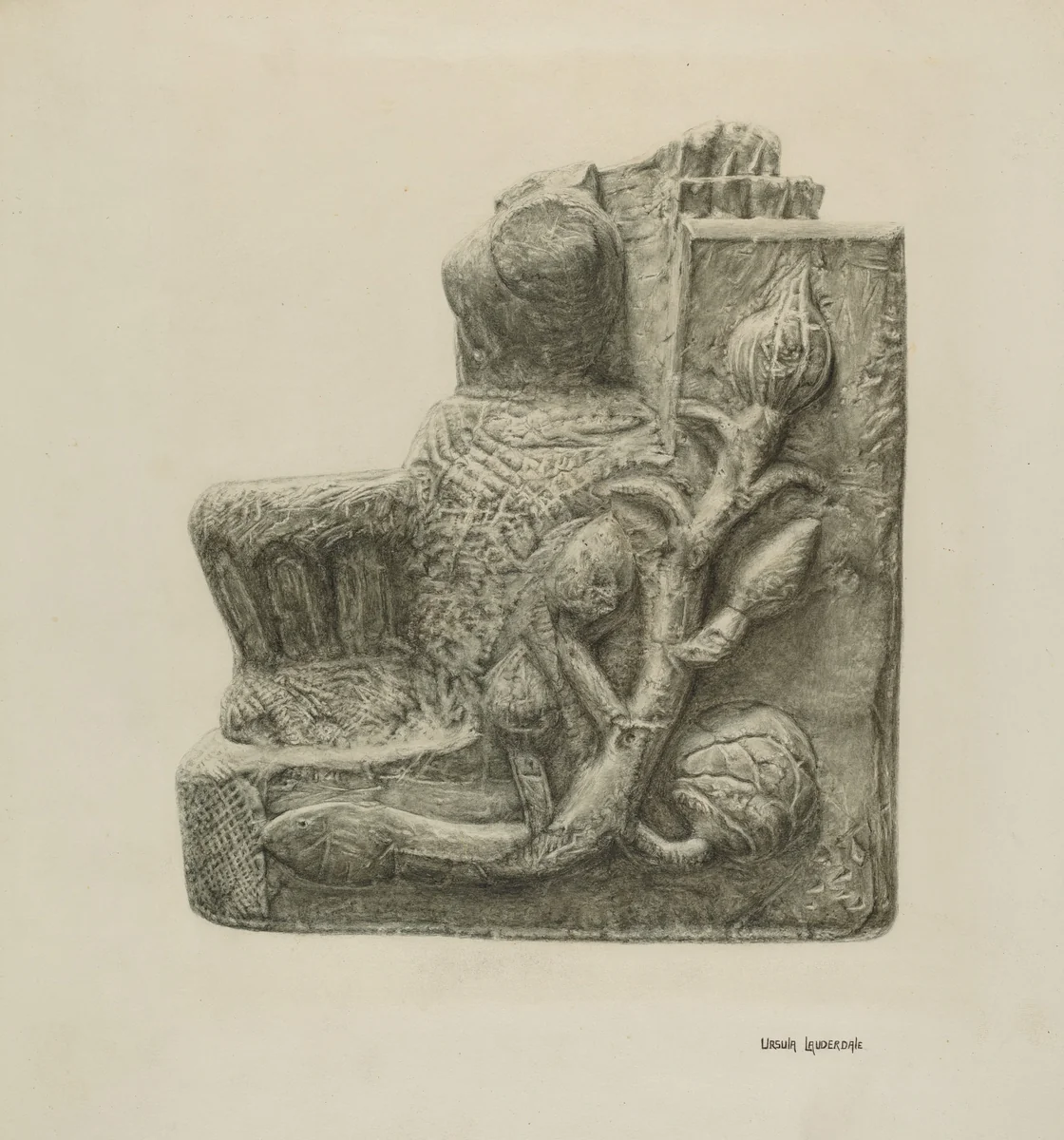 Small Stone Fountain by Ursula Lauderdale, index of american design, 1942