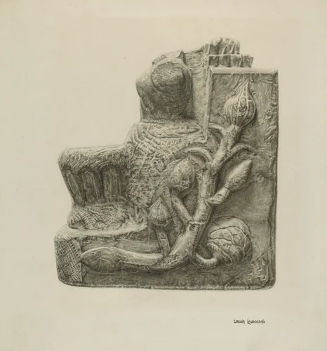 Small Stone Fountain by Ursula Lauderdale, index of american design, 1942