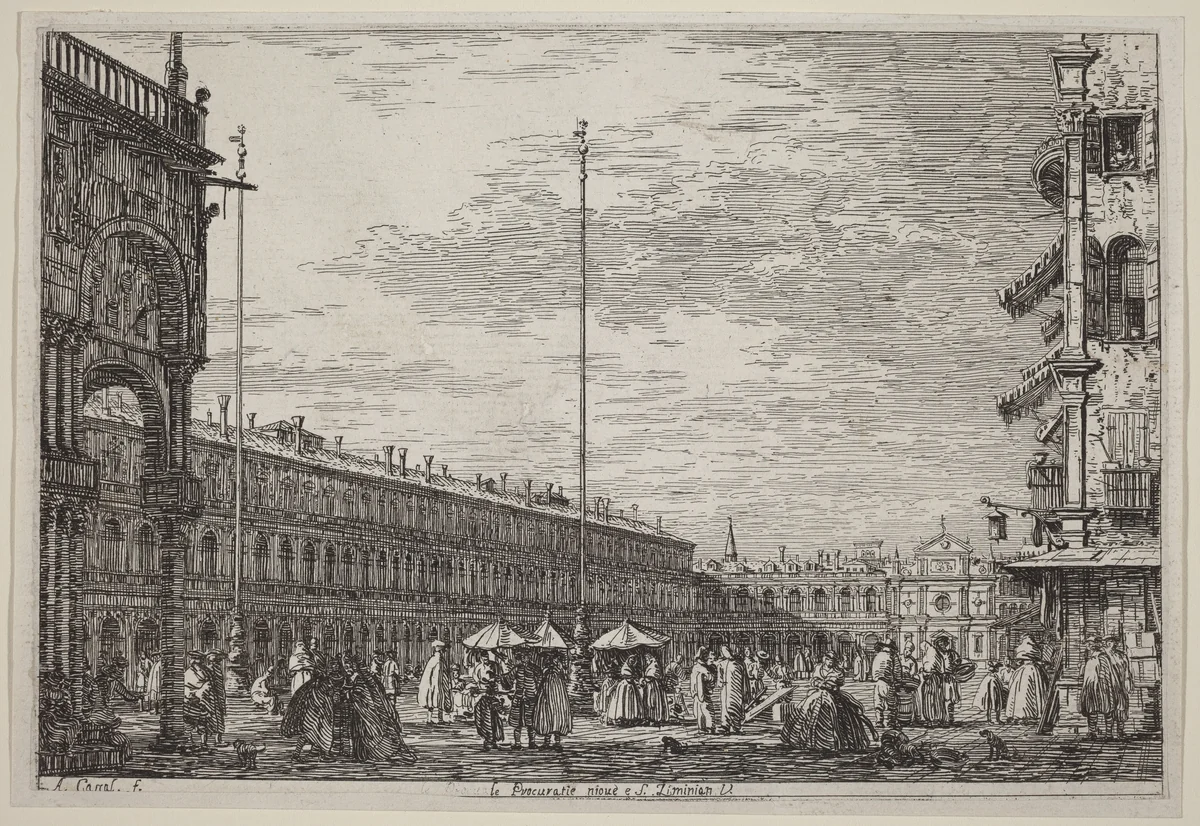 Le Procuratie niove e S. Ziminian V. by Canaletto, print, 1735-1746