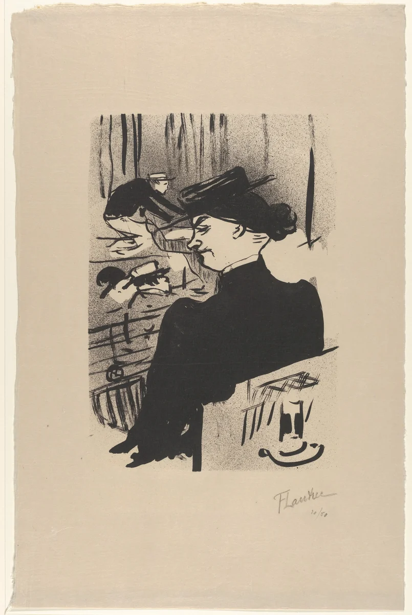 A Spectator (from Le Café Concert) by Henri de Toulouse-Lautrec, print, 1893