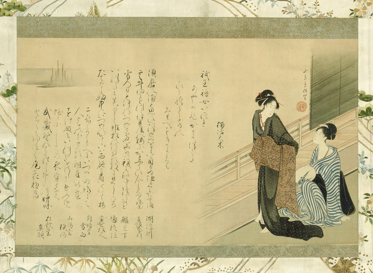 Two Beauties on a Veranda by Kitao Masanobu (北尾政演), other, 1785-1821