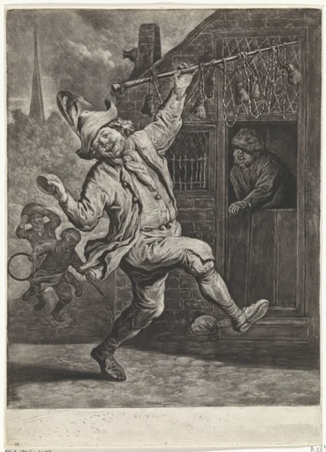 De likdoornsnijder, ca. 1700 by Cornelis Dusart, print, 1690-1700