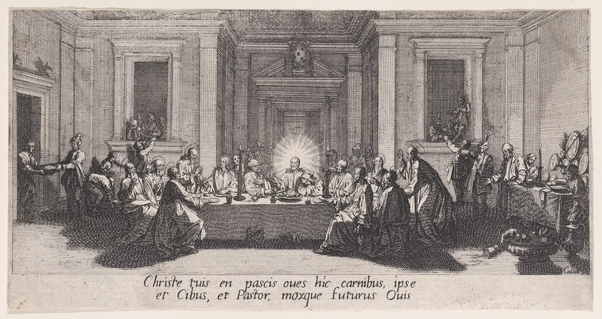 La Cêne (The Last Supper), from "La Grande Passion" (The Large Passion) by Jacques Callot, print, 1618-1630