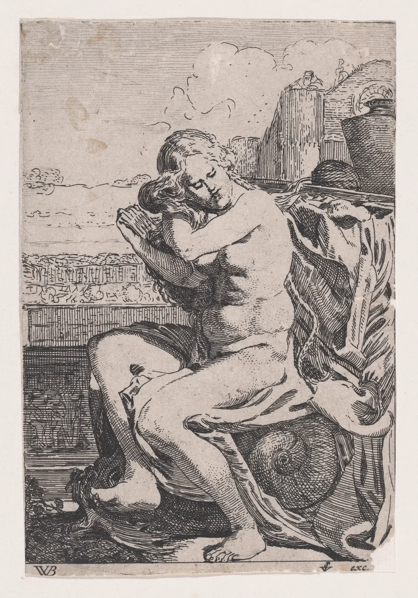 Bathsheba Combing Her Hair by Willem Pietersz Buytewech, print, 1610-1620