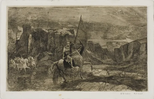 Standard Bearer by Odilon Redon, print, 1868