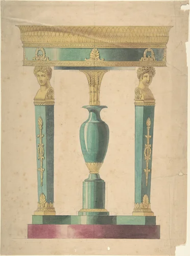 Design for a Table by Adrien Cavelier, drawing, 1800-1867