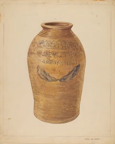 Jug by Francis Law Durand, index of american design, 1937