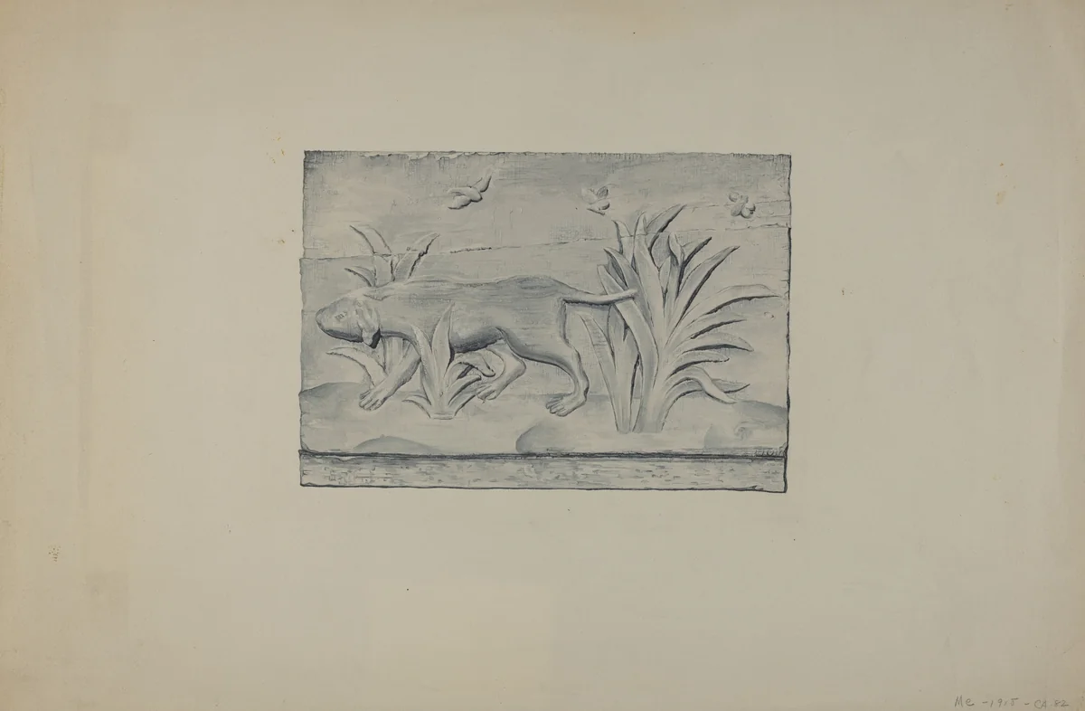Relief Panel of Dog by Flora Merchant, index of american design, 1935-1942