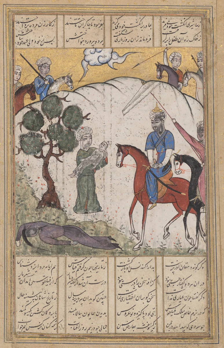 A scene of the life of Alexander from the Sharaf-nameh by Unknown, manuscript, 1500-1599