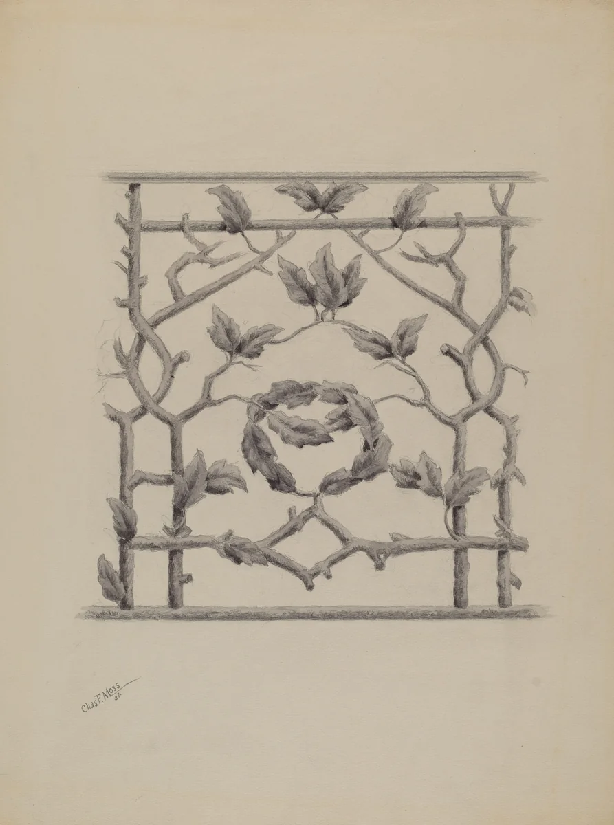 Porch Railing by Charles Moss, index of american design, 1937
