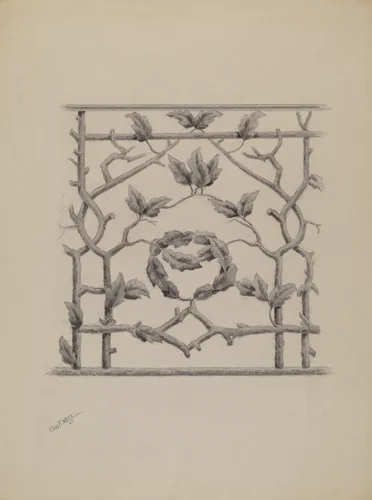 Porch Railing by Charles Moss, index of american design, 1937
