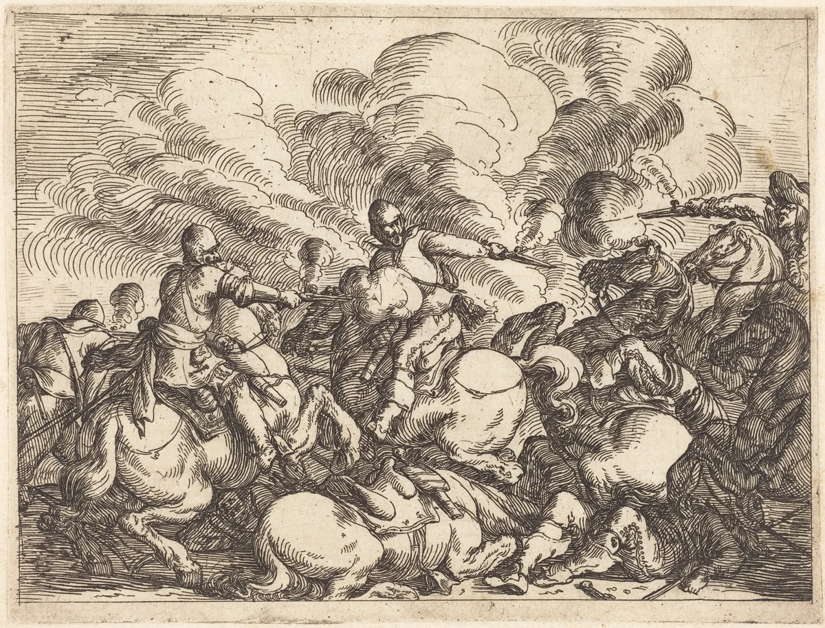 Capricci di varie battaglie by Johann Wilhelm Baur, print, 1635