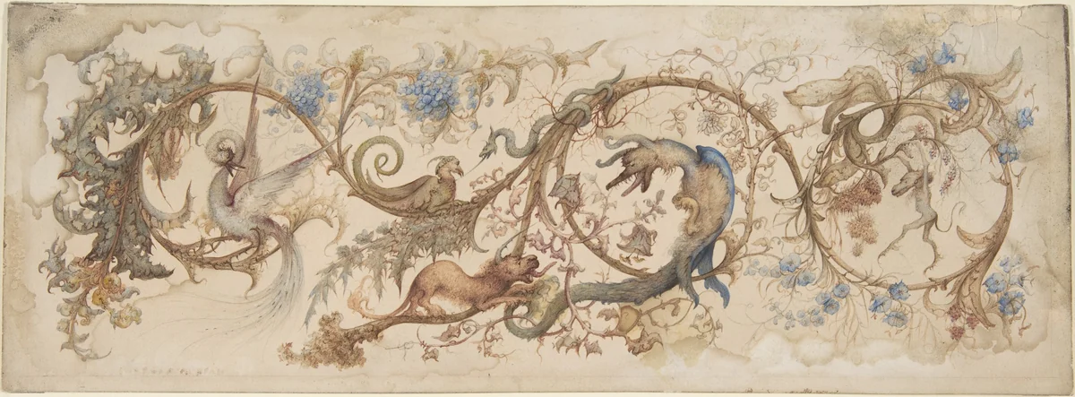 Allegory of Vices by Adolphe Alcan, drawing, 1870-1890