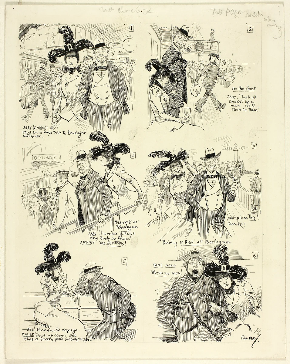 Arry and Arriet by Philipp William May, drawing, 1884-1903