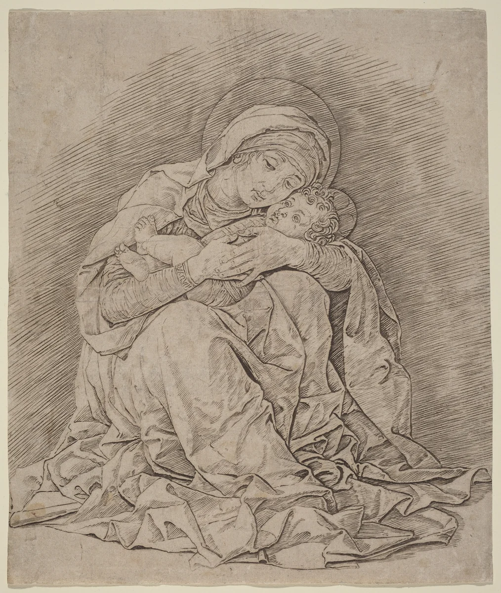 The Virgin and Child by Andrea Mantegna, print, 1485-1495