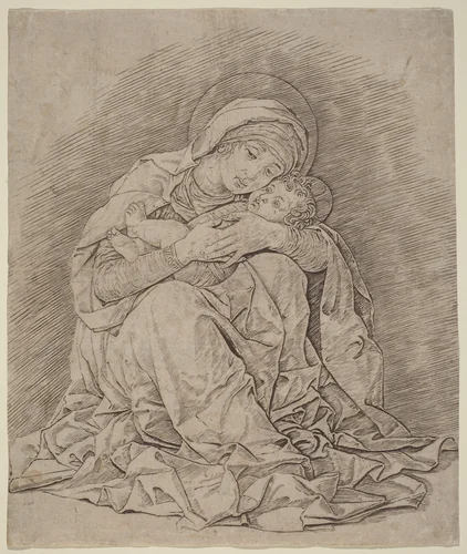 The Virgin and Child by Andrea Mantegna, print, 1485-1495