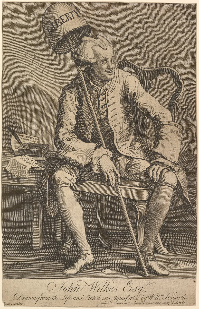 John Wilkes, Esq. by William Hogarth, print, 1763
