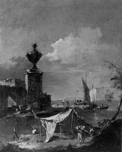 Capriccio: The Lagoon by Francesco Guardi, painting, 1771-1793