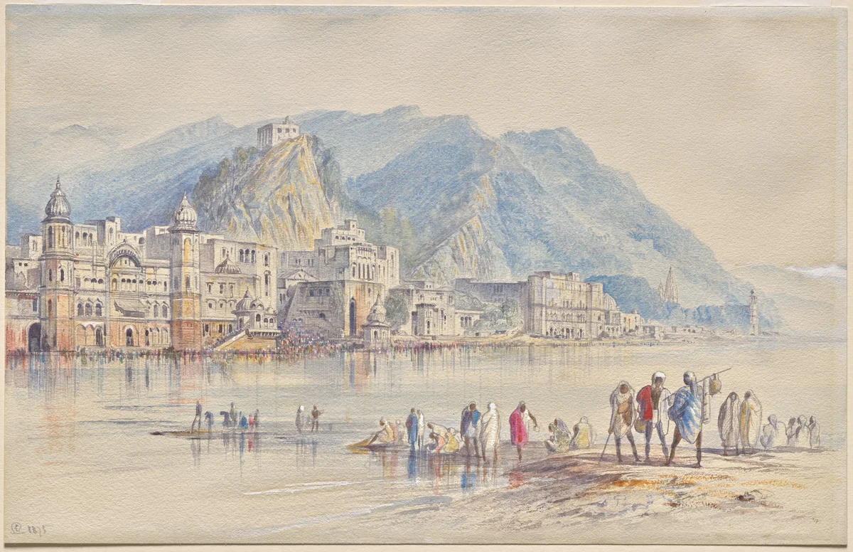 Hardwar, India by Edward Lear, drawing, 1875