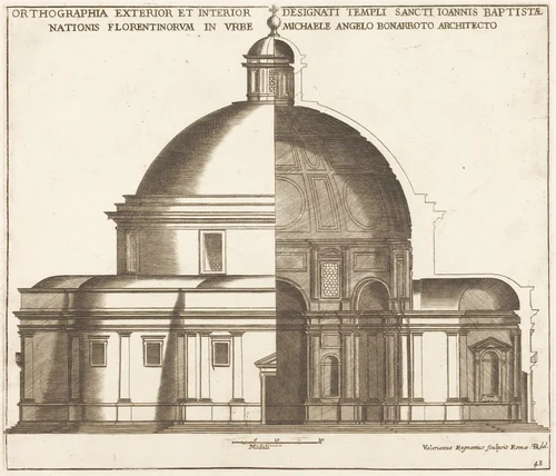 Section of the Church of Saint John the Baptist by Valérien Regnard, print, 1600-1699