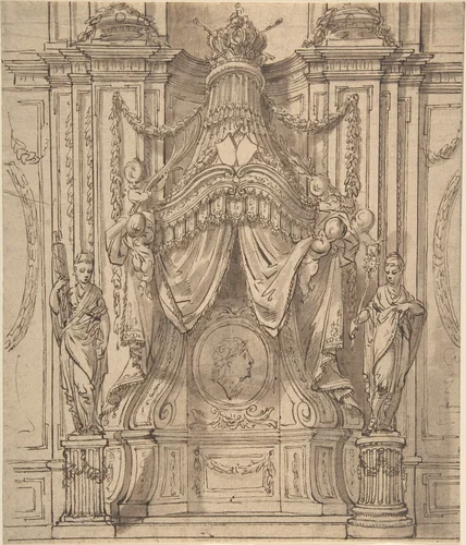 Drawing for a Palace Decoration by anonymous, drawing, 1700-1800
