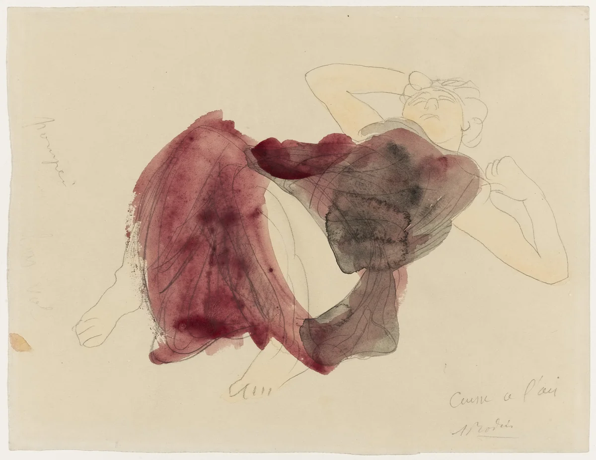 Reclining Woman by Auguste Rodin, drawing, 1900