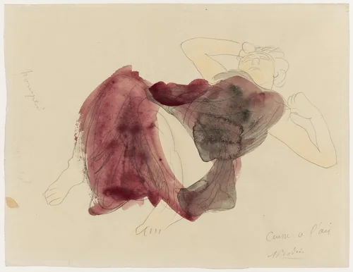 Reclining Woman by Auguste Rodin, drawing, 1900