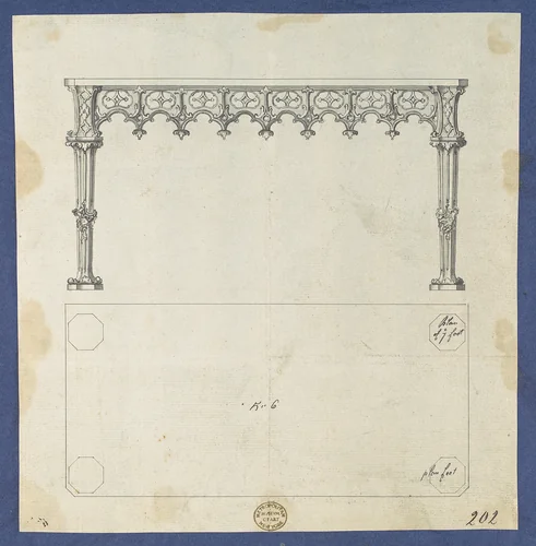 Sideboard Table, from Chippendale Drawings, Vol. II by Thomas Chippendale, drawing, 1755-1765