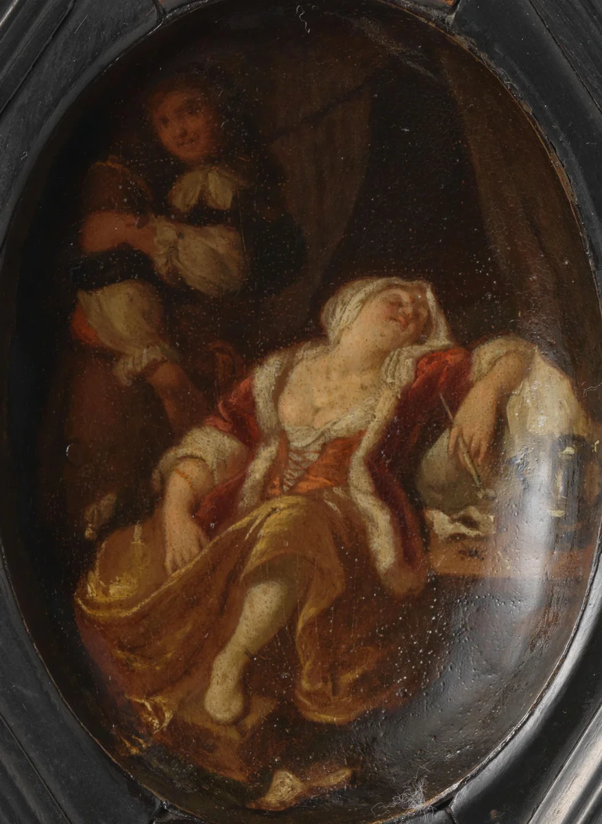 Man with Wench by Gerrit Lundens, painting, 1660-1686