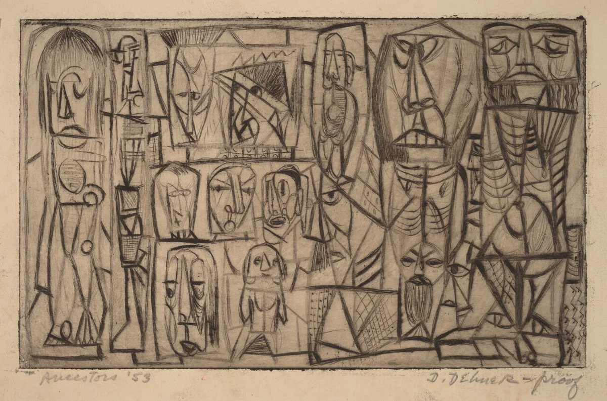 Ancestors by Dorothy Dehner, print, 1953