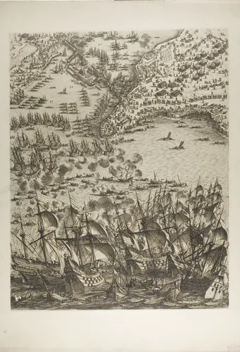 Plate Five from La Siège de la Rochelle by Jacques Callot, print, 1631