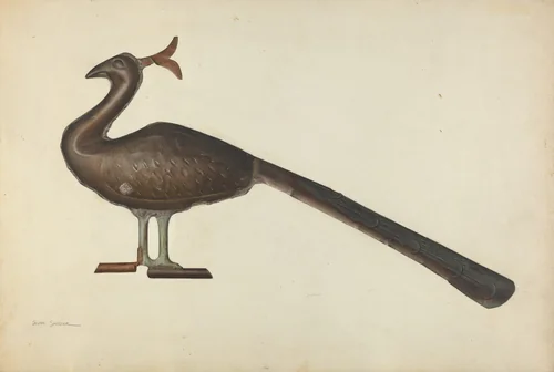 Weather Vane Peacock by Selma Sandler, index of american design, 1939