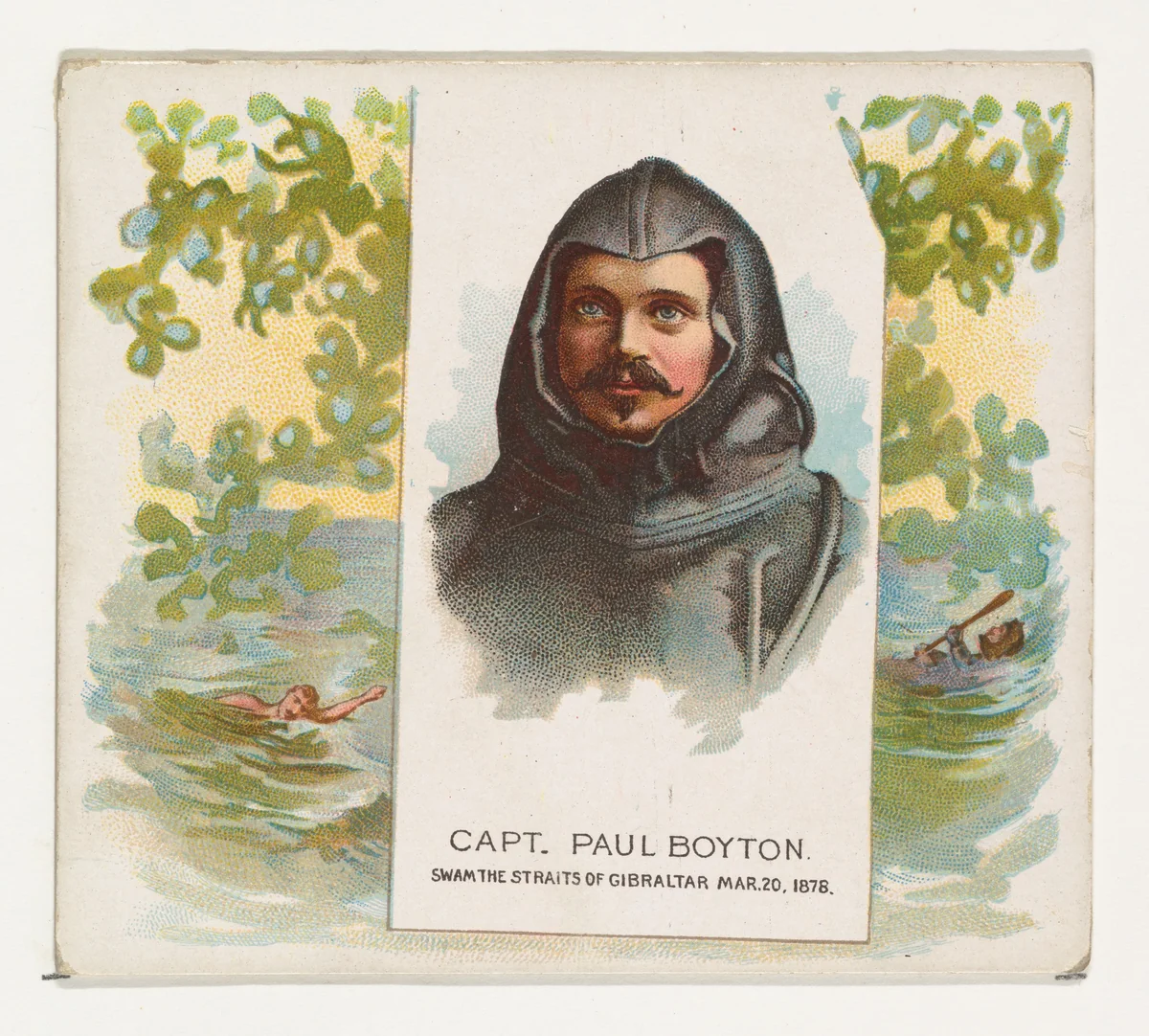 Captain Paul Boyton, Swam the Straits of Gibraltar, from World's Champions, Second Series (N43) for Allen & Ginter Cigarettes by Allen & Ginter, print, 1888