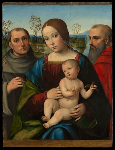 Madonna and Child with Saints Francis and Jerome by Francesco Francia, painting, 1500-1510