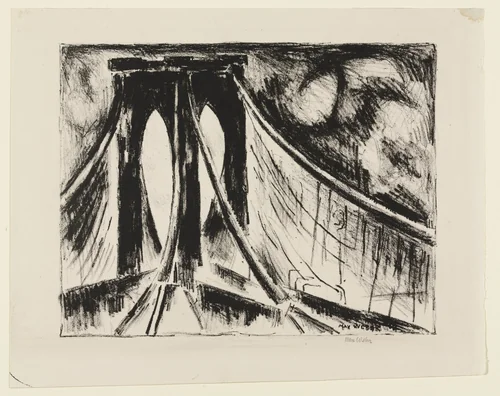 Brooklyn Bridge by Max Weber, print, 1928
